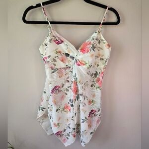 Princess Polly "Start A Fire" Floral Mesh Cami Top SZ 8